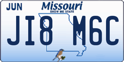 MO license plate JI8M6C