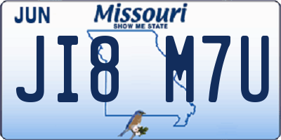 MO license plate JI8M7U