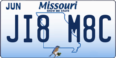 MO license plate JI8M8C