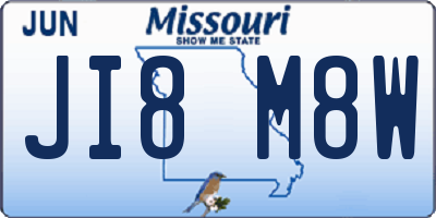 MO license plate JI8M8W