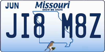 MO license plate JI8M8Z