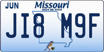MO license plate JI8M9F