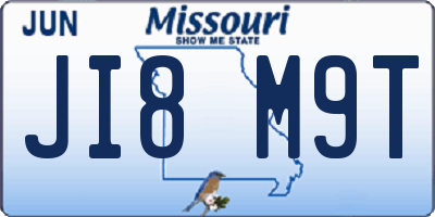 MO license plate JI8M9T