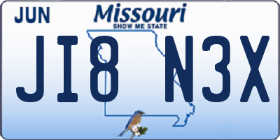 MO license plate JI8N3X