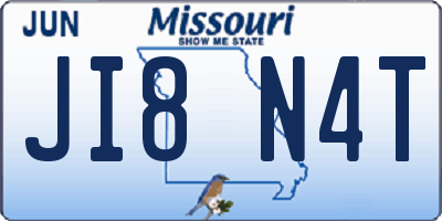 MO license plate JI8N4T