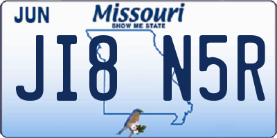 MO license plate JI8N5R