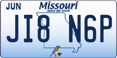 MO license plate JI8N6P