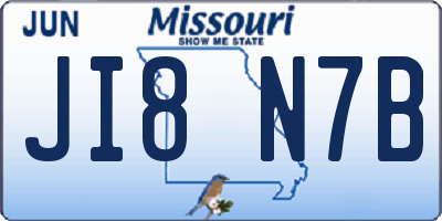 MO license plate JI8N7B