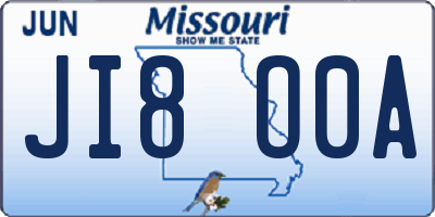 MO license plate JI8O0A