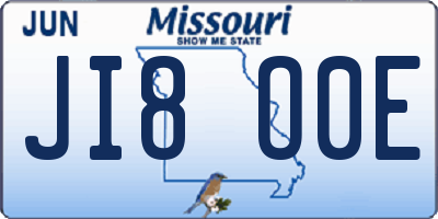 MO license plate JI8O0E