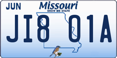 MO license plate JI8O1A