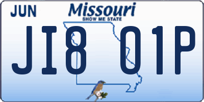MO license plate JI8O1P