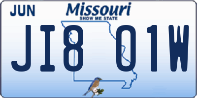 MO license plate JI8O1W