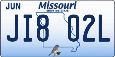 MO license plate JI8O2L