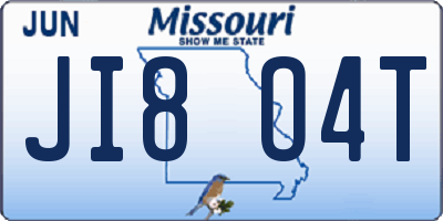 MO license plate JI8O4T