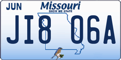 MO license plate JI8O6A