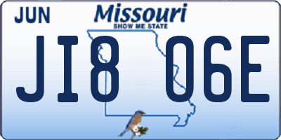 MO license plate JI8O6E