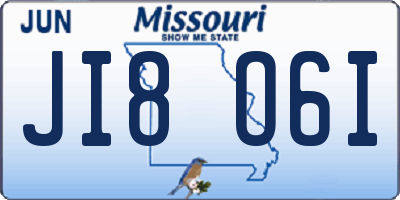 MO license plate JI8O6I