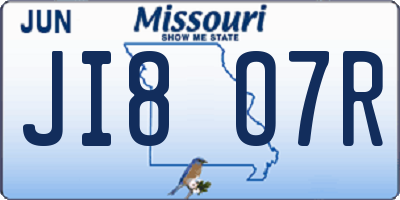 MO license plate JI8O7R
