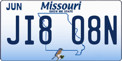 MO license plate JI8O8N
