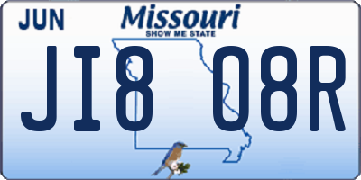 MO license plate JI8O8R
