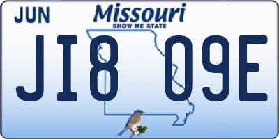 MO license plate JI8O9E