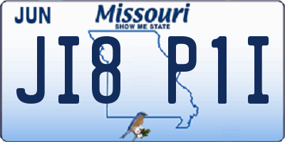MO license plate JI8P1I
