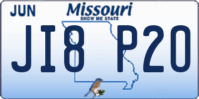 MO license plate JI8P2O