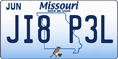 MO license plate JI8P3L