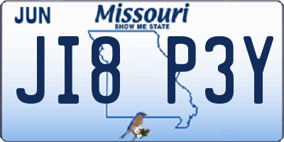 MO license plate JI8P3Y