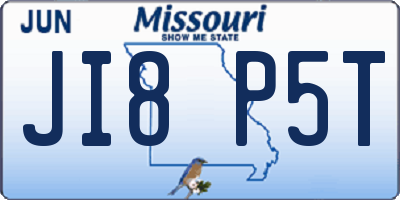 MO license plate JI8P5T