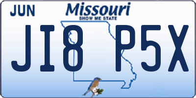 MO license plate JI8P5X