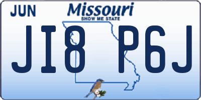 MO license plate JI8P6J