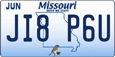 MO license plate JI8P6U