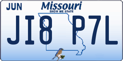 MO license plate JI8P7L