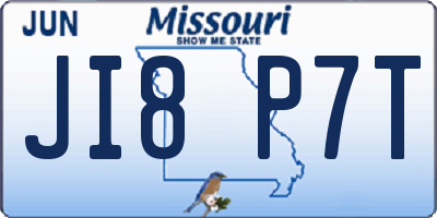 MO license plate JI8P7T