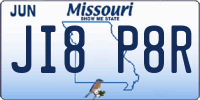 MO license plate JI8P8R