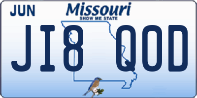 MO license plate JI8Q0D