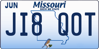 MO license plate JI8Q0T