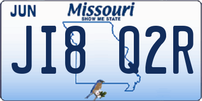 MO license plate JI8Q2R