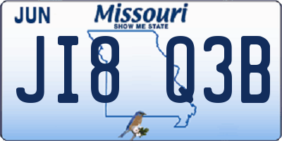 MO license plate JI8Q3B