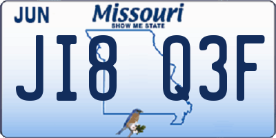 MO license plate JI8Q3F