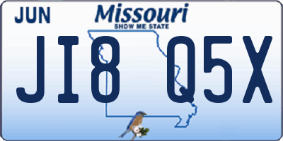MO license plate JI8Q5X