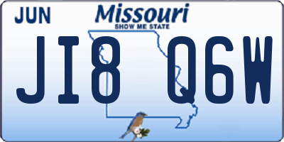 MO license plate JI8Q6W
