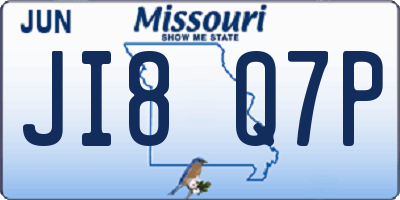 MO license plate JI8Q7P