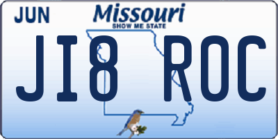 MO license plate JI8R0C
