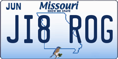MO license plate JI8R0G