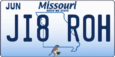 MO license plate JI8R0H