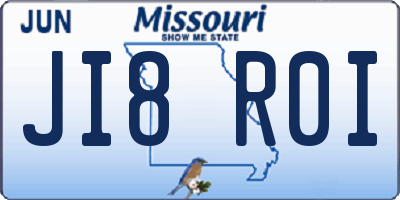 MO license plate JI8R0I