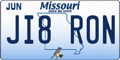 MO license plate JI8R0N